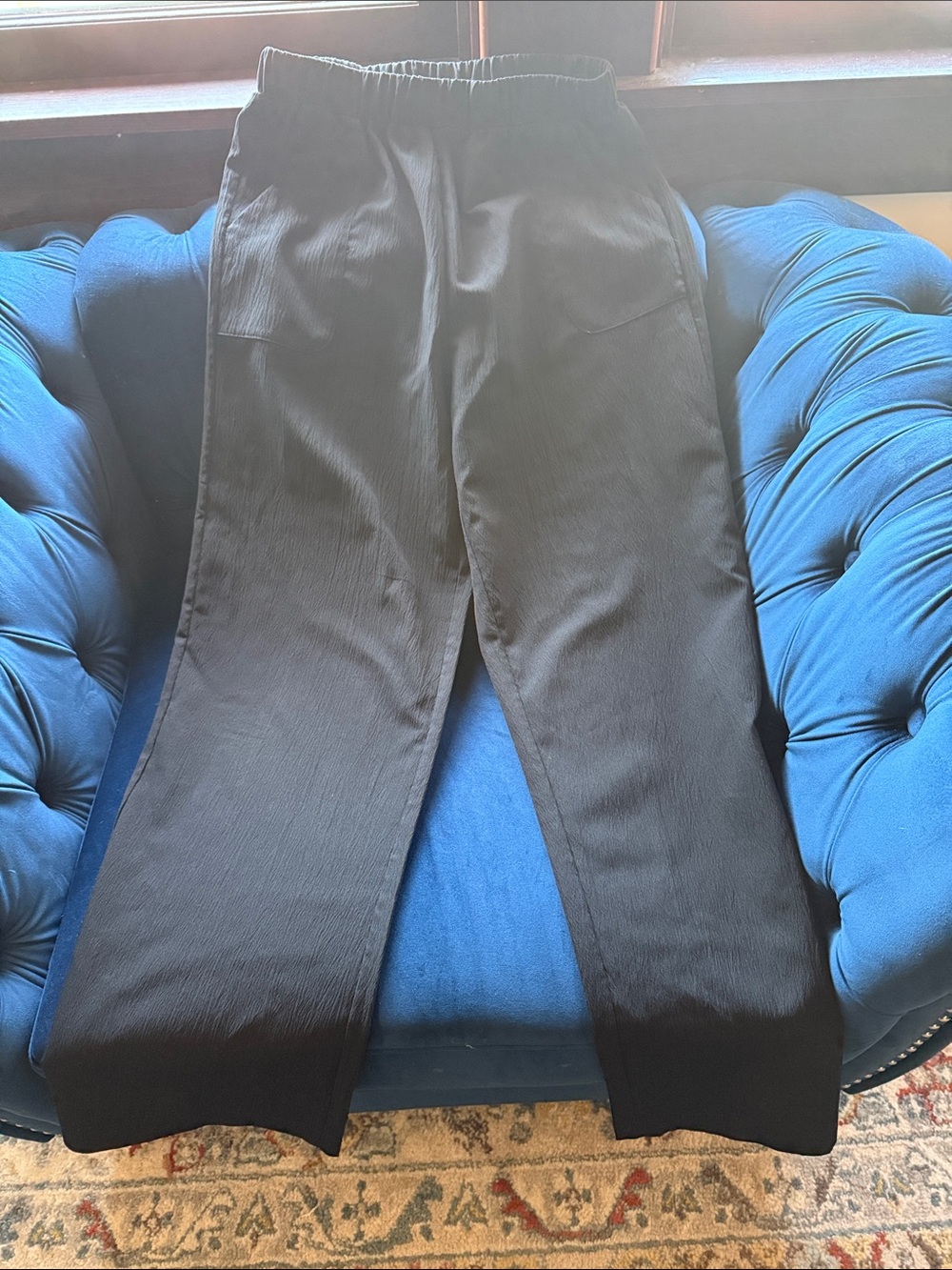 Black Wide-Leg Pull-On Pants